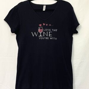 Bedazzled Black Wine Tee